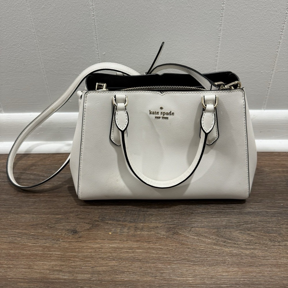 Kate Spade New‎ York Tippy Triple Compartment White Satchel Purse
